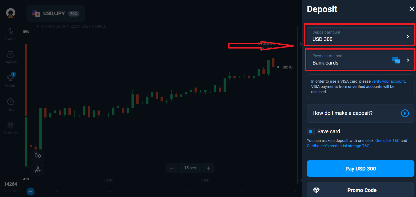 كيفية الإيداع والتداول في Olymptrade