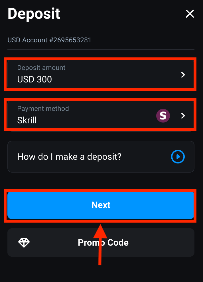Como depositar dinheiro na Olymptrade através de sistemas de pagamento eletrônico (cartão AstroPay, Perfect Money, Neteller, Skrill)