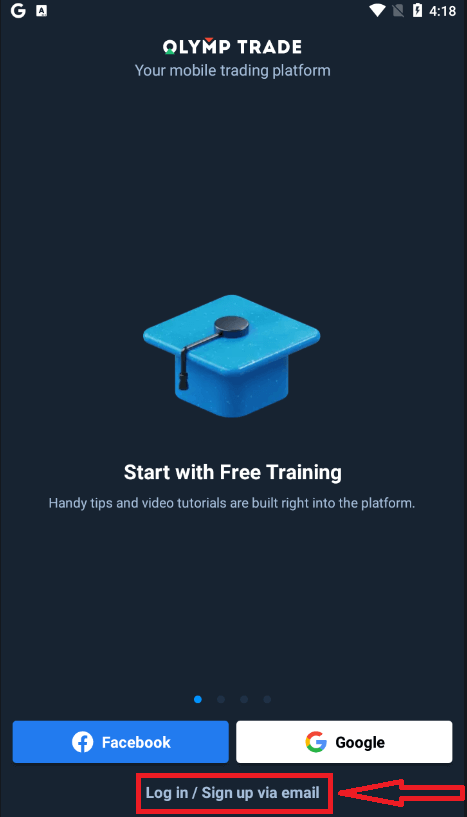 Olymptradeでの登録と取引方法