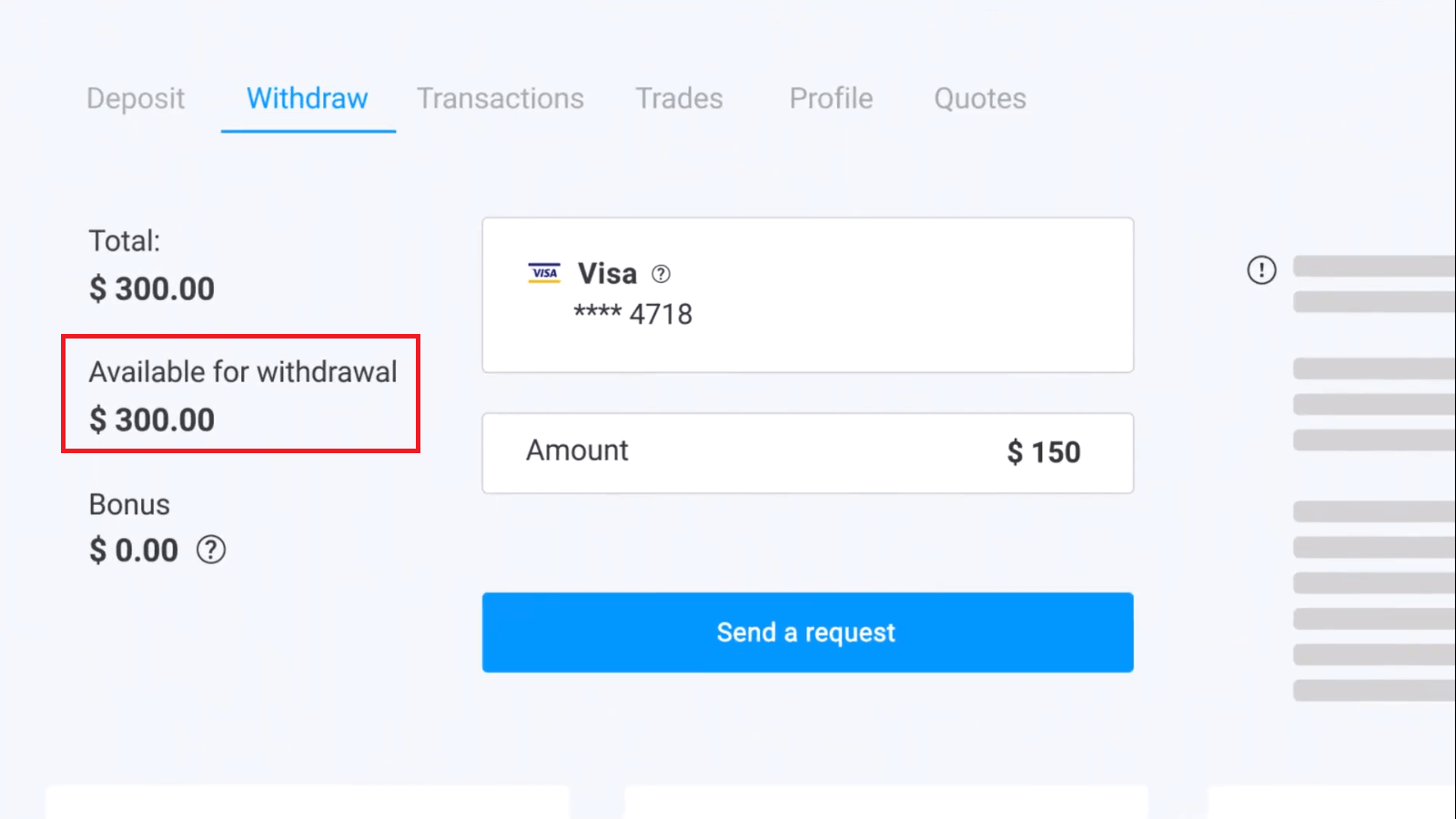 Cómo retirar y depositar dinero en Olymptrade