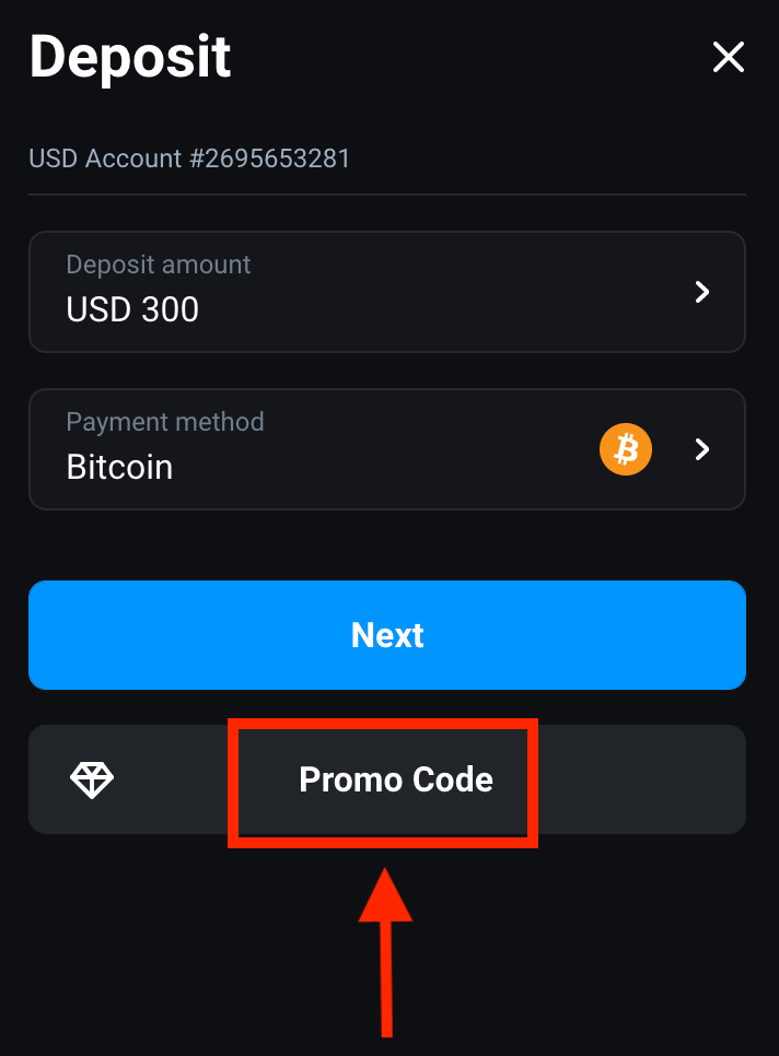 Depożitu Olymptrade permezz ta 'Crypto: Bitcoin, ETH, USDT, Lunu