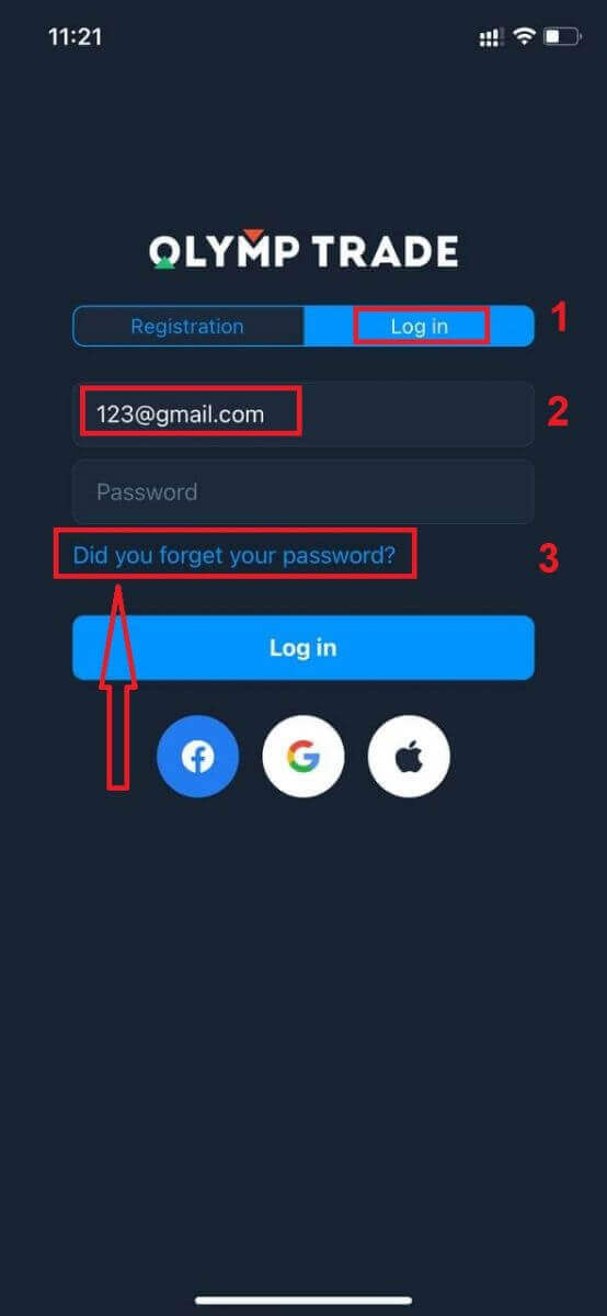 Olymptrade login og kontobekræftelsesproces