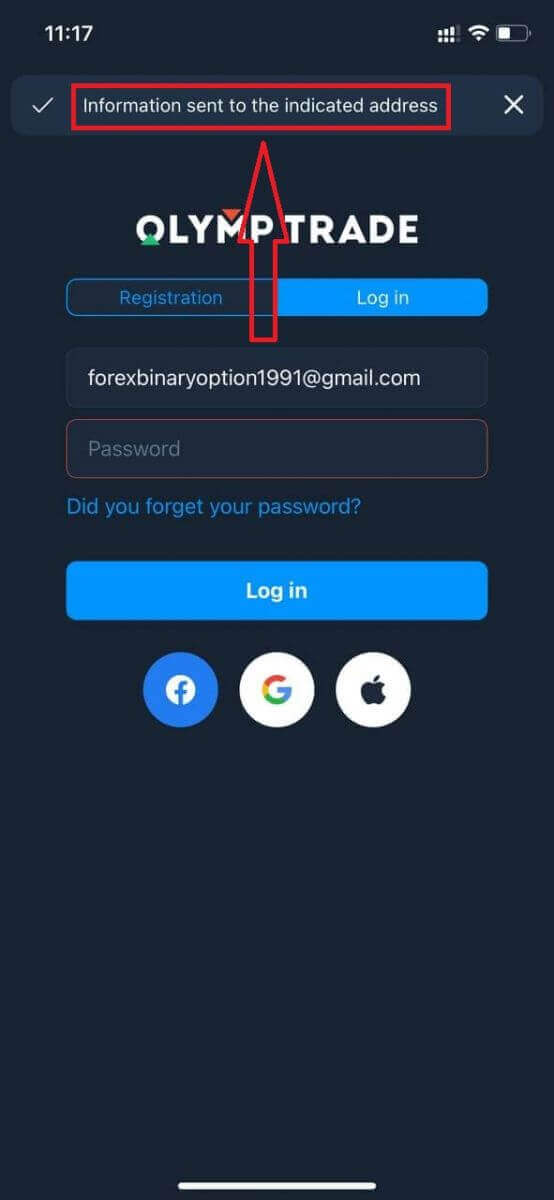Olymptrade login og kontobekræftelsesproces