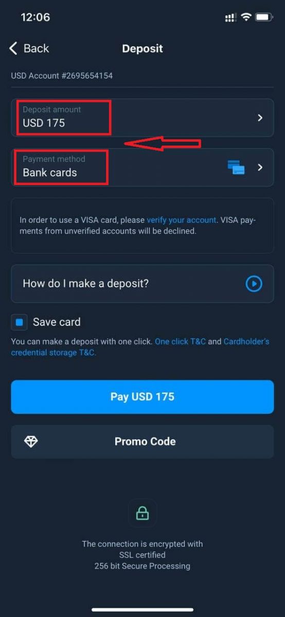 Cara Mendepositkan Wang dalam Olymp Trade melalui Kad Bank (Visa, Mastercard, JCB, Discover Card)