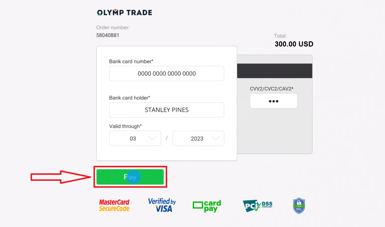 Cara Mendepositkan Wang dalam Olymp Trade melalui Kad Bank (Visa, Mastercard, JCB, Discover Card)